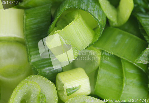 Image of fresh sliced onions  as food background 