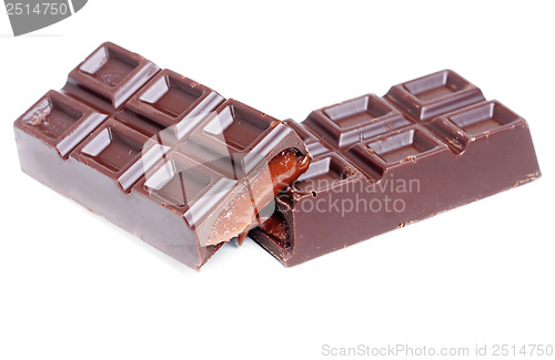 Image of chocolate bar  isolated on white background