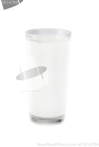 Image of milk in the glass isolated on the  white background 