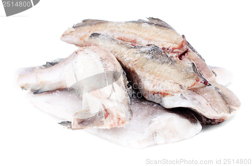 Image of  frozen fish pollock and hake isolation  on  white