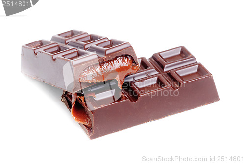 Image of chocolate bar  isolated on white background