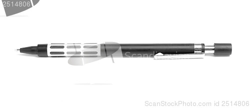 Image of black plastic pencil. Isolated on white background 