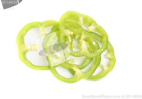 Image of green pepper isolated on white background 