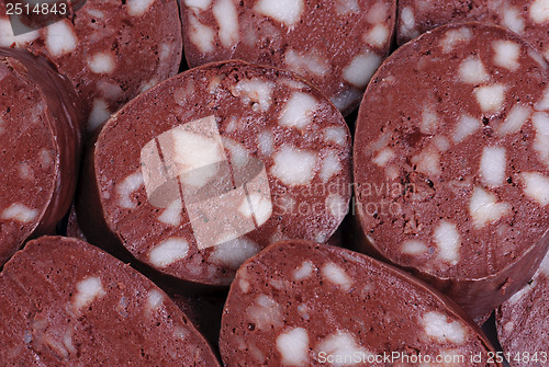 Image of  Sausage as background  Meat product.
