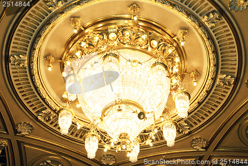 Image of elegant crystal vintage chandelier 
