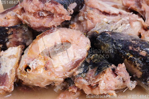 Image of Sprat preserved fish as food background 