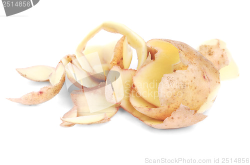 Image of potato peel isolated on the white background 