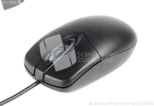 Image of black laser computer mouse isolated on white background 