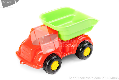 Image of Plastic car toy isolated on white background 
