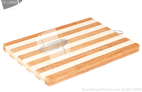 Image of bamboo cutting board isolated on the white background 