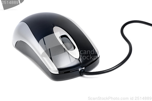 Image of black-silver  laser computer mouse  isilation  on  white  background