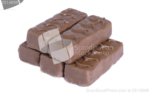 Image of chocolate bar  isolated on white background