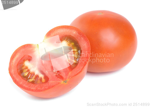 Image of fresh red tomatoes isolated on white background 