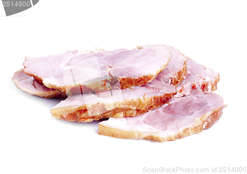 Image of Meat product sliced isolated on white background 