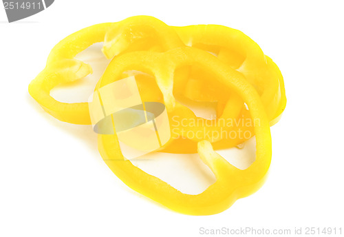 Image of yellow pepper isolated on white background 