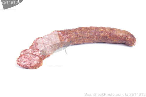 Image of Sausage isolation on white background .Meat product. 
