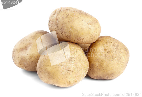 Image of potatoes isolated on white background close up 