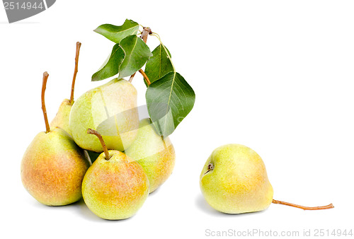 Image of ripe pears isolated on white background 