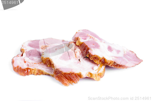Image of Meat product sliced isolated on white background 
