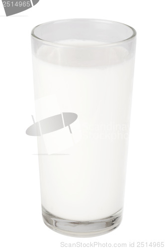 Image of milk in the glass isolated on the  white background 