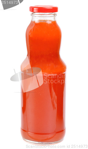 Image of tomato juice glass isolated on white background 