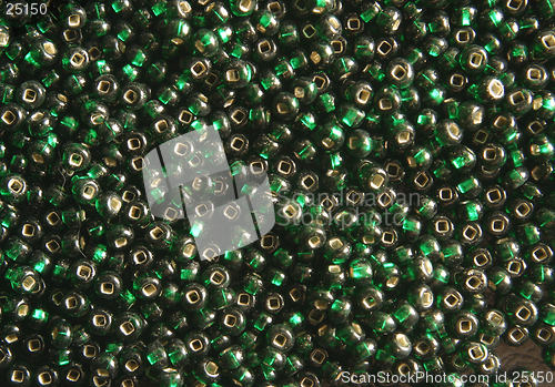 Image of green glass beads