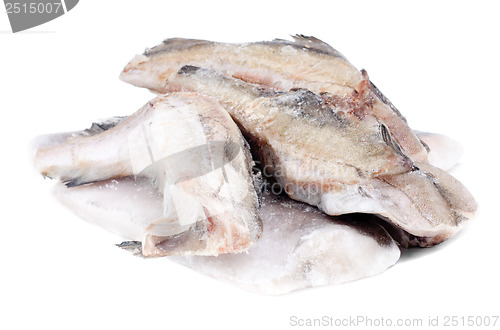 Image of  frozen fish pollock and hake isolation  on  white