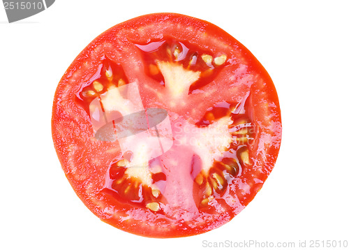 Image of sliced fresh red tomatoes isolated on white background 