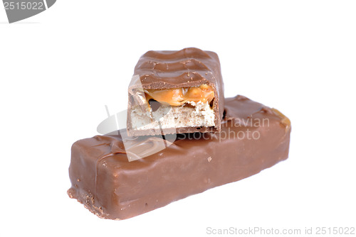 Image of chocolate bar  isolated on white background