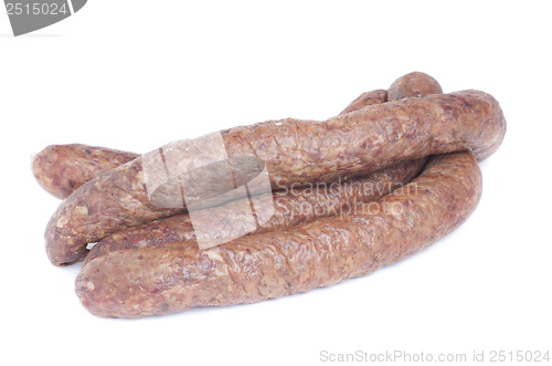 Image of Sausage isolated on white background  Meat product.