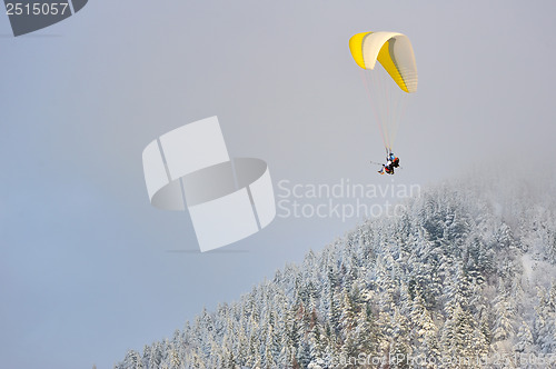 Image of paragliding in winter