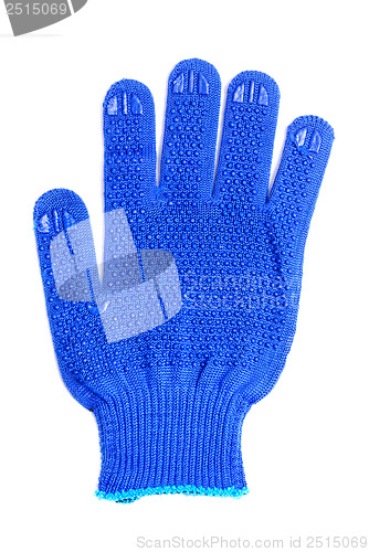 Image of work gloves blue color isolated on white background 