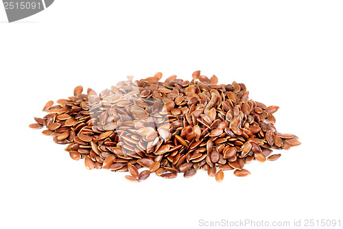 Image of close up of flax seeds  isolated on  white background