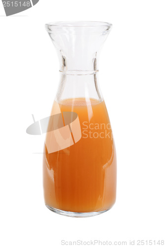 Image of  juice in a decanter isolated  on  white