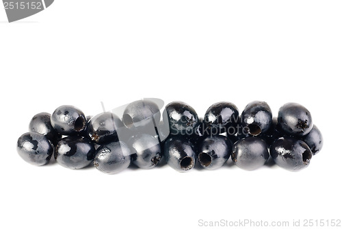 Image of Black olives isolated on white