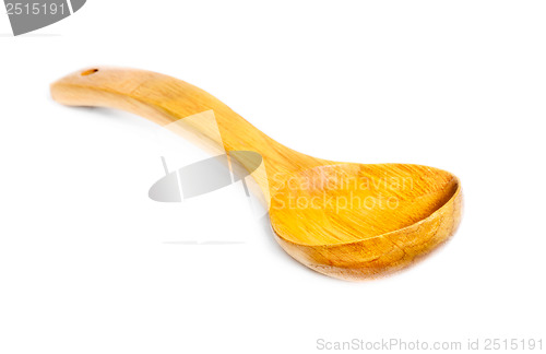 Image of Wooden spoon on white background 