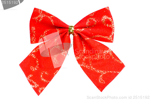 Image of one red ribbons  isolation  on white