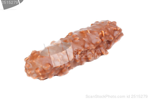 Image of chocolate bar with peanuts  isolated on white background 