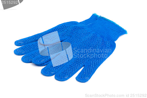 Image of work gloves blue color isolated on white background 