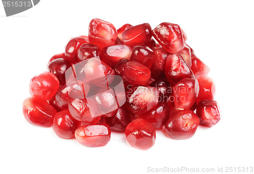 Image of Pomegranate  seeds isolated on white background 