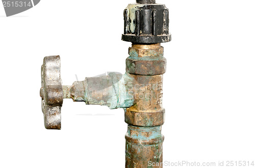 Image of Old Water valve isolated on white background 