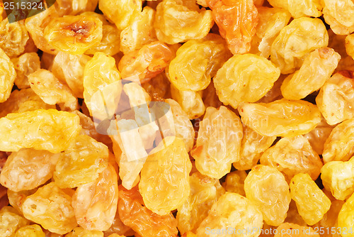 Image of Golden raisins close- up food background