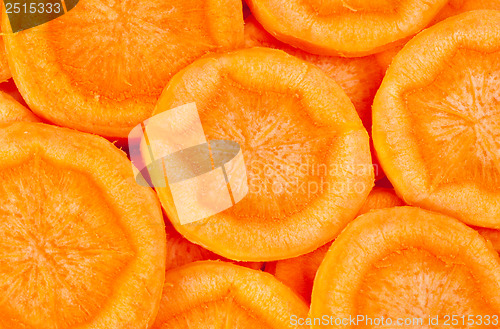 Image of Carrot  sliced  as  food  background