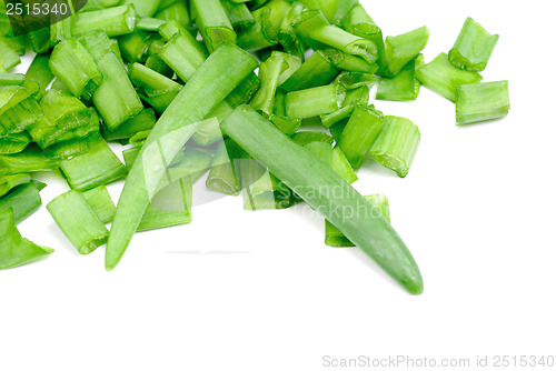 Image of fresh sliced onions isolated on white 