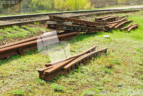 Image of unidentified railroad tracks and railway points,switch