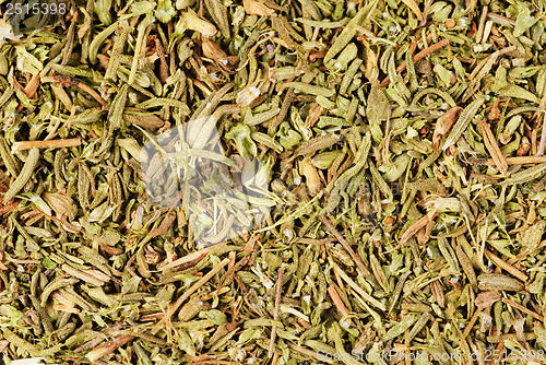 Image of herb thyme to use as food background 