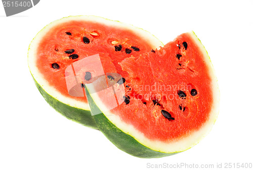 Image of slice of watermelon isolated on white background 