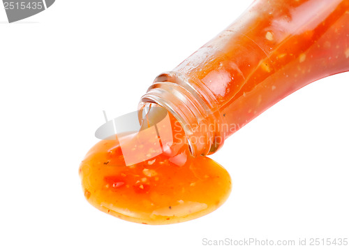 Image of Hot chili pepper sauce isolated  on  white