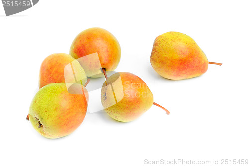 Image of some ripe pears isolated on white background 