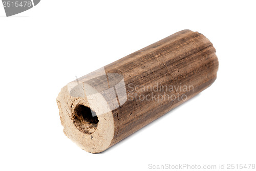 Image of briquettes firewood isolation on white